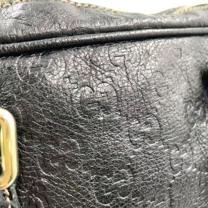 Gucci GG Prime Leather Black Business Bag Gold 201480