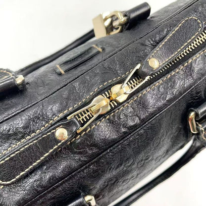 Gucci GG Prime Leather Black Business Bag Gold 201480