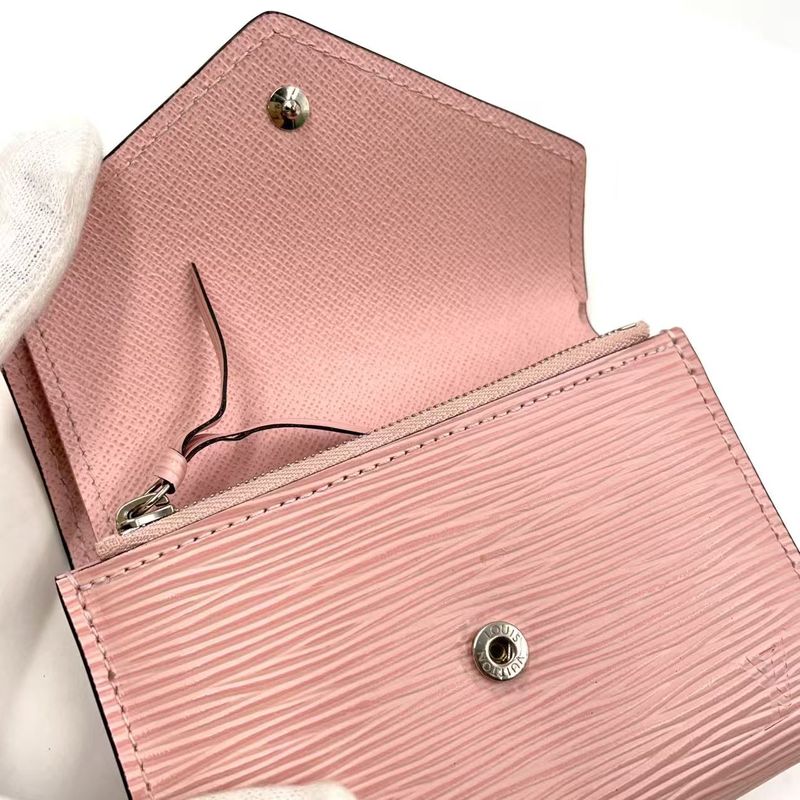 Louis Vuitton Epi Portefeuille Victorine Leather Pink Wallet Silver M62946