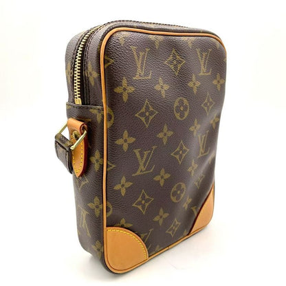 Louis Vuitton Danube Monogram Leather ×pvc Brown Shoulder Bag Gold M45266