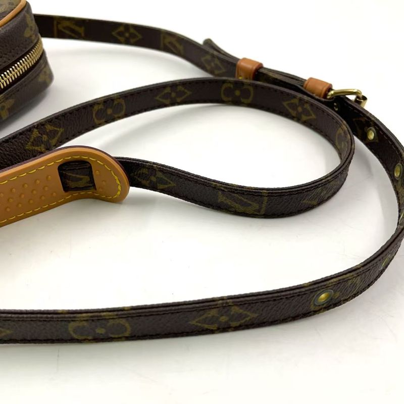 Louis Vuitton Danube Monogram Leather ×pvc Brown Shoulder Bag Gold M45266