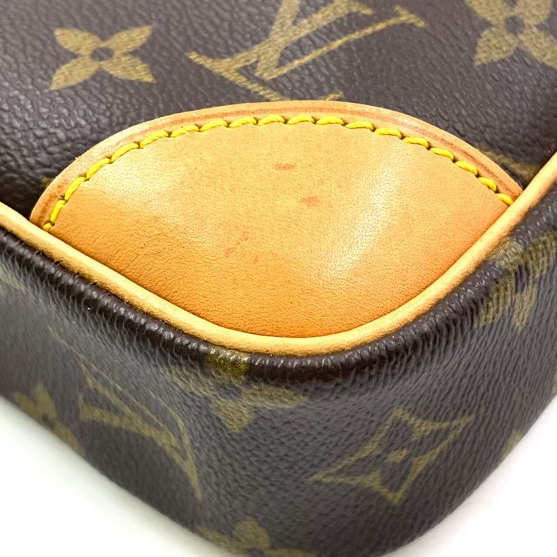 Louis Vuitton Danube Monogram Leather ×pvc Brown Shoulder Bag Gold M45266