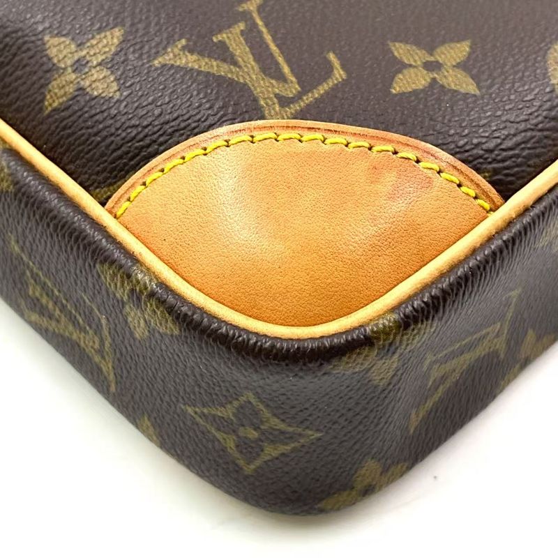Louis Vuitton Danube Monogram Leather ×pvc Brown Shoulder Bag Gold M45266