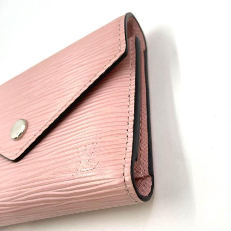 Louis Vuitton Epi Portefeuille Victorine Leather Pink Wallet Silver M62946