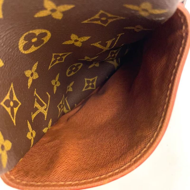 Louis Vuitton Danube Monogram Leather ×pvc Brown Shoulder Bag Gold M45266