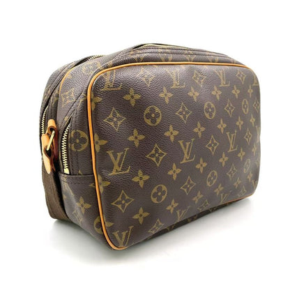 Louis Vuitton Reporter PM Monogram Leather × PVC Brown Shoulder Bag Gold M45254