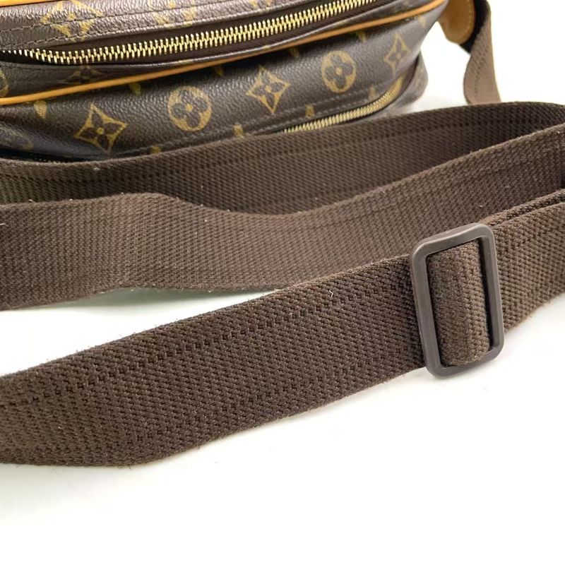 Louis Vuitton Reporter PM Monogram Leather × PVC Brown Shoulder Bag Gold M45254