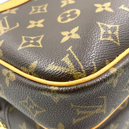 Louis Vuitton Reporter PM Monogram Leather × PVC Brown Shoulder Bag Gold M45254