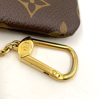 Louis Vuitton Pochette Cles Monogram PVC Brown Coin Case Gold M62650