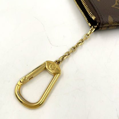 Louis Vuitton Pochette Cles Monogram PVC Brown Coin Case Gold M62650