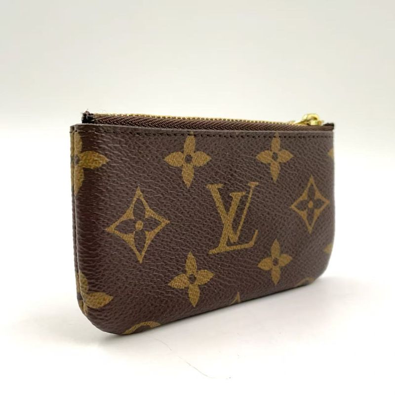 Louis Vuitton Pochette Cles Monogram PVC Brown Coin Case Gold M62650