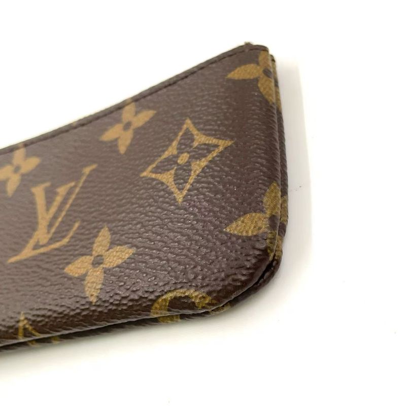 Louis Vuitton Pochette Cles Monogram PVC Brown Coin Case Gold M62650