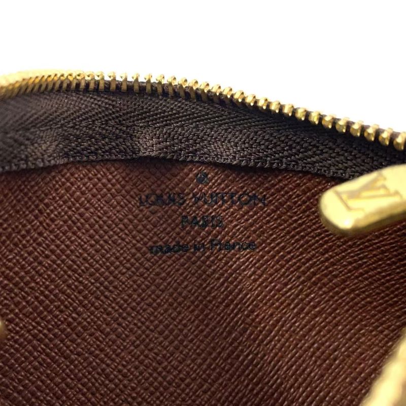 Louis Vuitton Pochette Cles Monogram PVC Brown Coin Case Gold M62650
