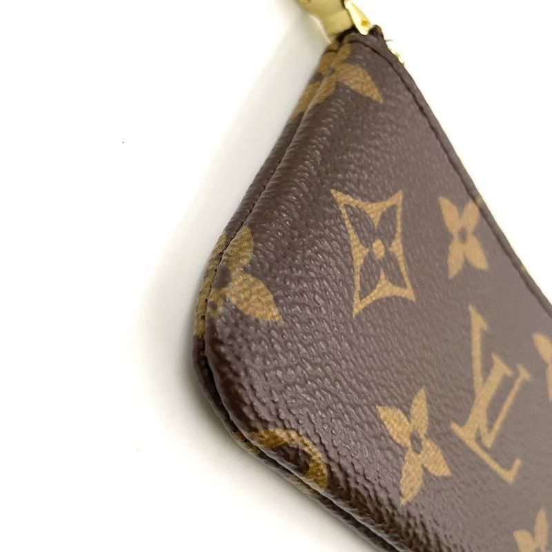 Louis Vuitton Pochette Cles Monogram PVC Brown Coin Case Gold M62650