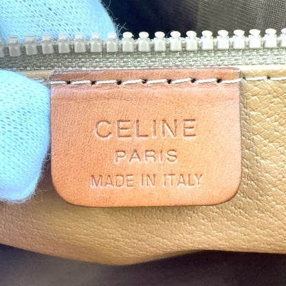 Celine Macadam Pattern Triomphe Logo Leather × PVC Brown × Light Brown Handbag