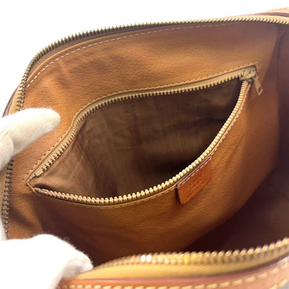 Celine Macadam Pattern Triomphe Logo Leather × PVC Brown × Light Brown Handbag