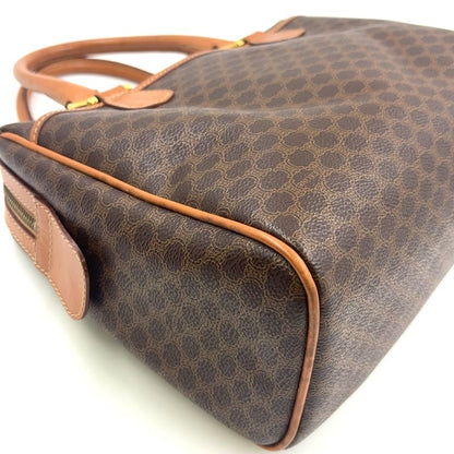 Celine Macadam Pattern Triomphe Logo Leather × PVC Brown × Light Brown Handbag