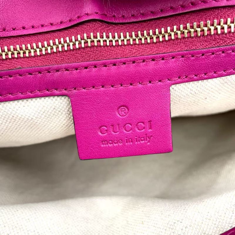 Gucci GG Supreme Enamel Leather Pink Tote Bag Gold 336776