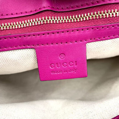 Gucci GG Supreme Enamel Leather Pink Tote Bag Gold 336776