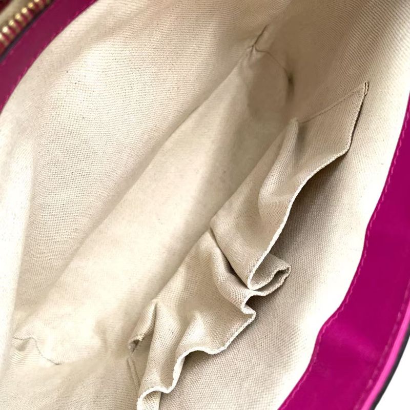 Gucci GG Supreme Enamel Leather Pink Tote Bag Gold 336776