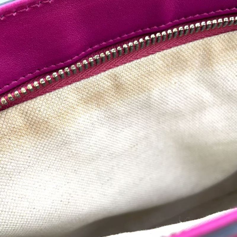 Gucci GG Supreme Enamel Leather Pink Tote Bag Gold 336776