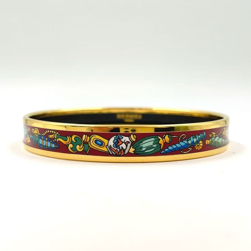 Hermes Enamel PM Metal Gold X Multicolor Bangle