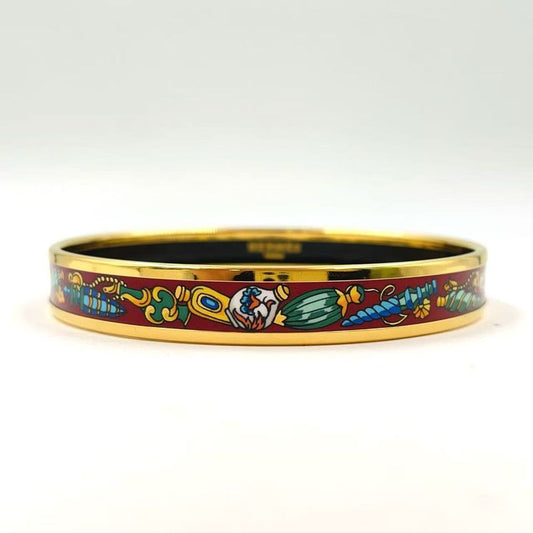 Hermes Enamel PM Metal Gold X Multicolor Bangle