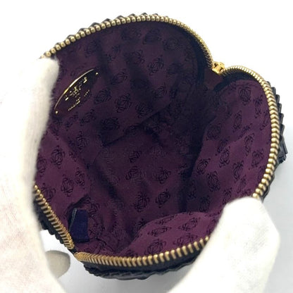 Loewe Anagram Nappa Coin Case Leather Black Pouch Gold