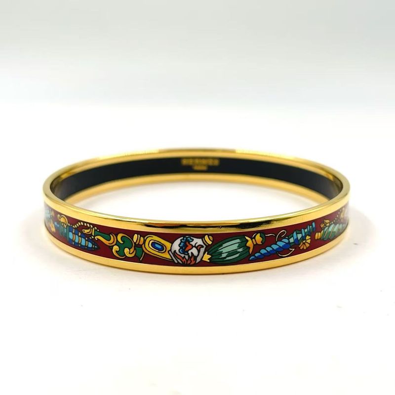 Hermes Enamel PM Metal Gold X Multicolor Bangle