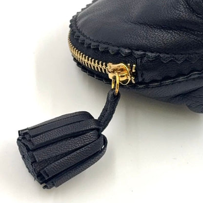 Loewe Anagram Nappa Coin Case Leather Black Pouch Gold