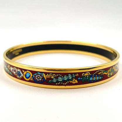 Hermes Enamel PM Metal Gold X Multicolor Bangle