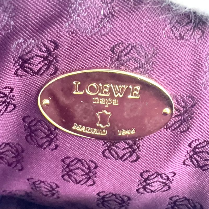 Loewe Anagram Nappa Coin Case Leather Black Pouch Gold