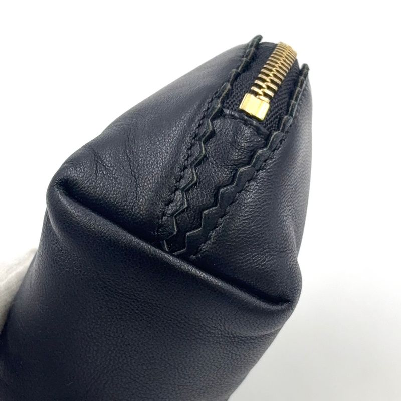 Loewe Anagram Nappa Coin Case Leather Black Pouch Gold