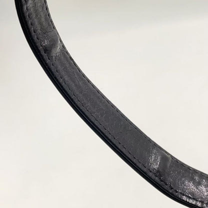 Celine Carriage Hardware Leather × Canvas Black One Shoulder Bag Gold