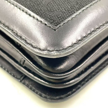 Celine Carriage Hardware Leather × Canvas Black One Shoulder Bag Gold