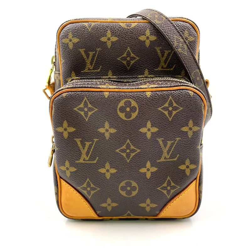 Louis Vuitton Amazon Monogram Leather × PVC Brown Shoulder Bag Gold M45236