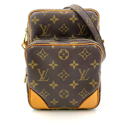 Louis Vuitton Amazon Monogram Leather × PVC Brown Shoulder Bag Gold M45236