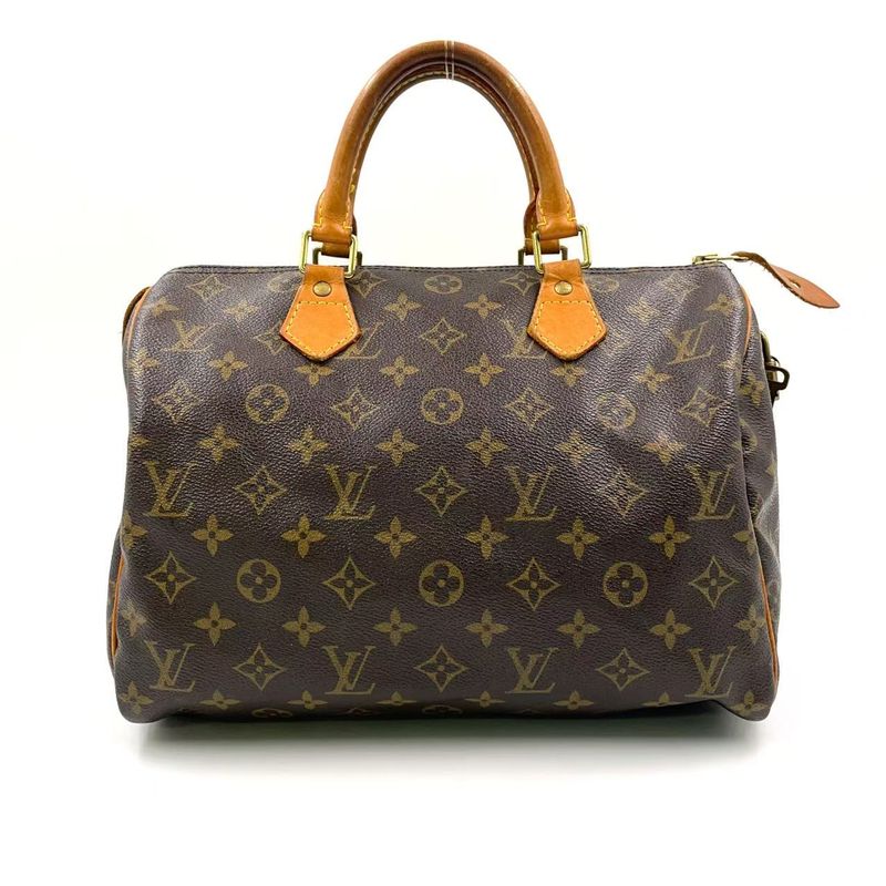 Louis Vuitton Speedy 30 Monogram Leather X PVC Brown Handbag Gold M41526