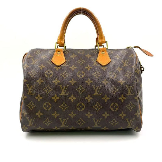 Louis Vuitton Speedy 30 Monogram Leather X PVC Brown Handbag Gold M41526