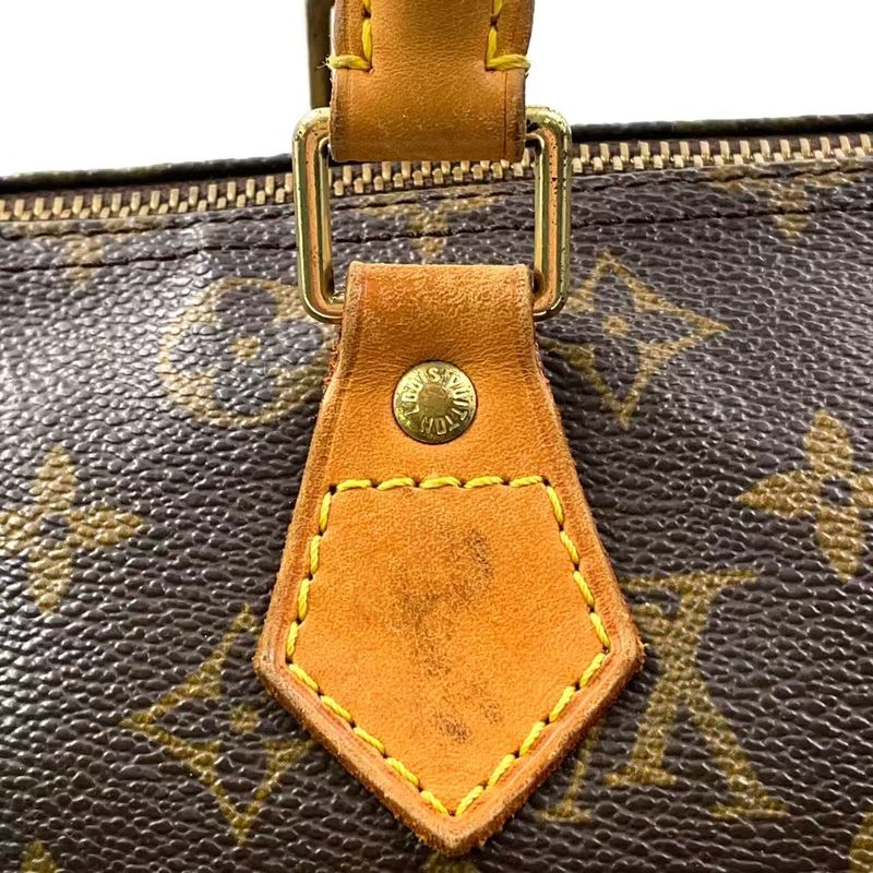 Louis Vuitton Speedy 30 Monogram Leather X PVC Brown Handbag Gold M41526