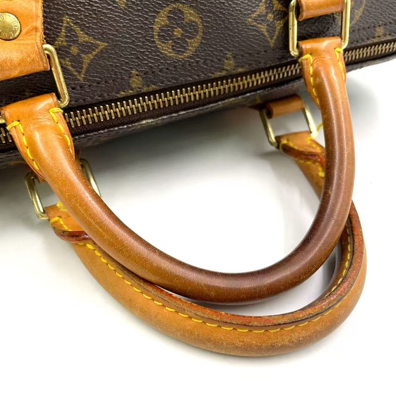 Louis Vuitton Speedy 30 Monogram Leather X PVC Brown Handbag Gold M41526