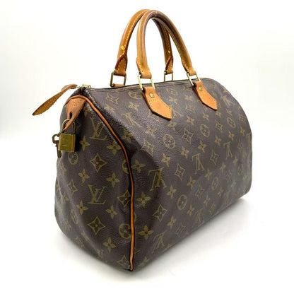 Louis Vuitton Speedy 30 Monogram Leather X PVC Brown Handbag Gold M41526