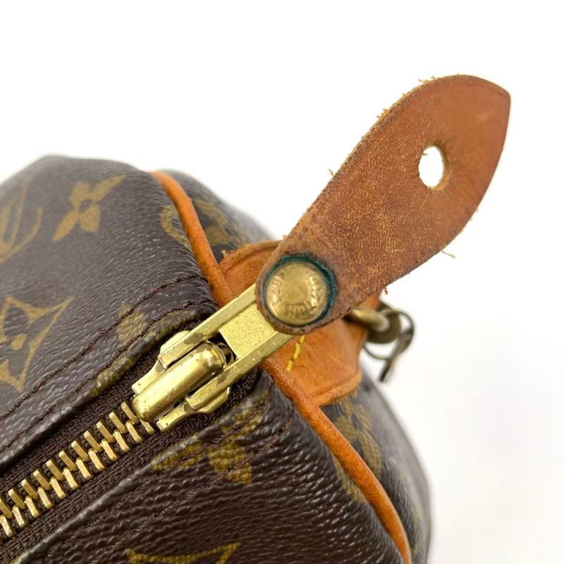 Louis Vuitton Speedy 30 Monogram Leather X PVC Brown Handbag Gold M41526