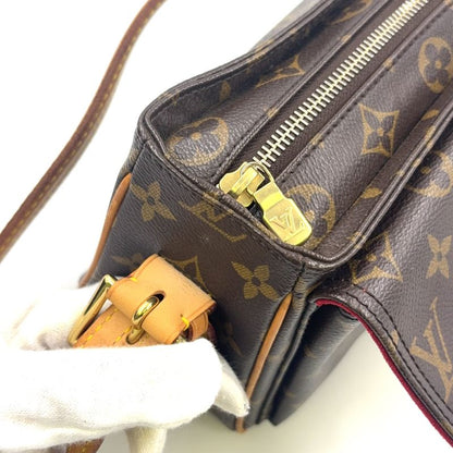 Louis Vuitton Vivacite MM Monogram Leather × PVC Brown Shoulder Bag Gold M51164