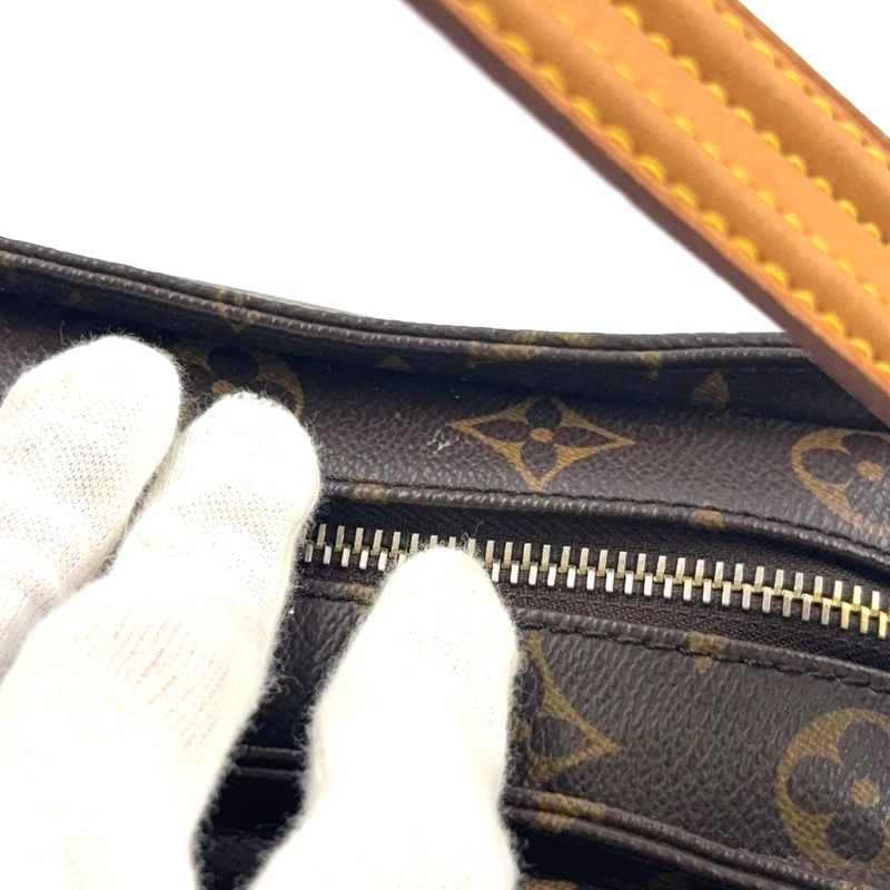 Louis Vuitton Vivacite MM Monogram Leather × PVC Brown Shoulder Bag Gold M51164