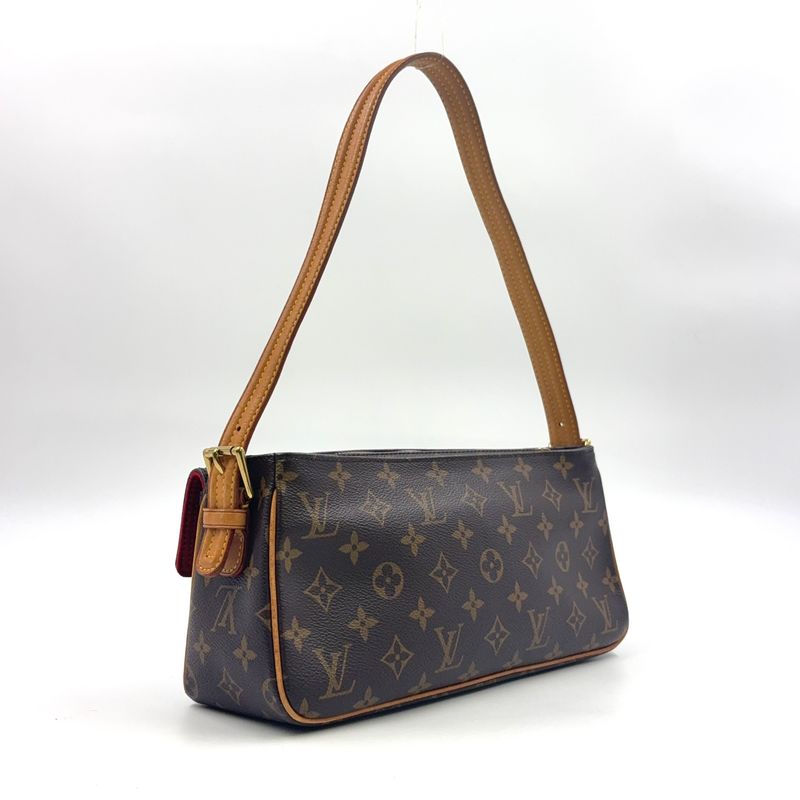 Louis Vuitton Vivacite MM Monogram Leather × PVC Brown Shoulder Bag Gold M51164