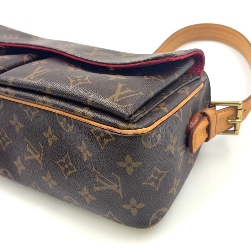 Louis Vuitton Vivacite MM Monogram Leather × PVC Brown Shoulder Bag Gold M51164