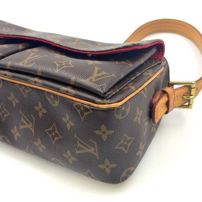 Louis Vuitton Vivacite MM Monogram Leather × PVC Brown Shoulder Bag Gold M51164