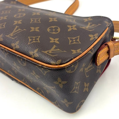 Louis Vuitton Vivacite MM Monogram Leather × PVC Brown Shoulder Bag Gold M51164