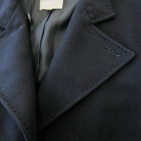Celine Tailored Jacket Short Coat Fully Lined Melton Cashmere 38 M Navy Ck19 •
